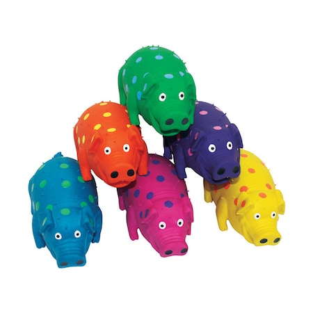 Multipet Multipet Globlets Assorted Latex Polka Dot Pig Dog Toy Large 1 pk 61004